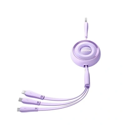 Immagine di Joyroom S A40 Colourful Series Cavo retrattile 3in1 da USB a C / Lightning microUSB 1m bia (1 m),