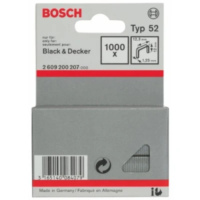 Immagine di Bosch Accessories 2609200207 Graffette filo piatto Tipo 52 1000 pz. Dimensioni (L x L) 12 mm 12.3