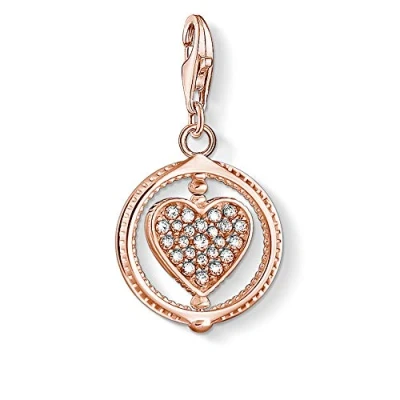 Immagine di THOMAS SABO Ciondolo a Forma di Cuore, in Argento Sterling Placcato Oro, con Zirconi, Oro