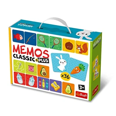 Immagine di Trefl Memos Classic &amp; Plus, Logic Gioco Educativo di Memoria per Bambini, Cerca Coppie Immagini, Diverse Opzioni Gioco, Classico Bambini Sopra i 3 Anni