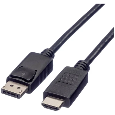 Immagine di Roline green Displayport Cavo Spina DisplayPort, HDMI A 3.00 m Nero 11.44.5782 Schermato, Privo di alogeni, guaina in TPE