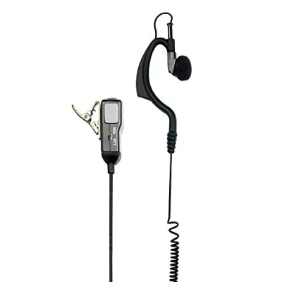 Immagine di Midland Ma21 L Microfono con Mono Auricolare Regolabile, Accessorio per Radio Ricetrasmittenti Doppio Jack in Cavi Spiralati, Ptt e Vox Selezionabili, Nero