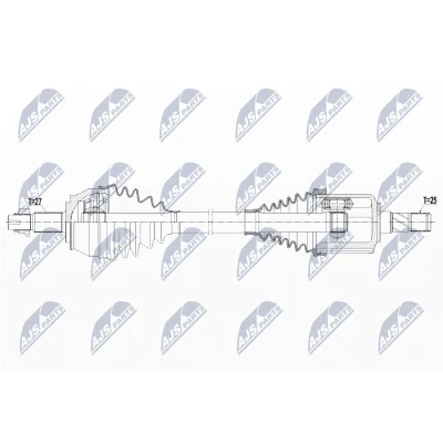 Immagine di NTY NPW AR 012 Albero motore / Semiasse Assale anteriore Sx 627 Cambio manuale ALFA ROMEO: Giulietta Hatchback