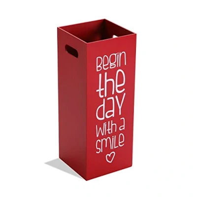 Immagine di VERSA Fluor Portaombrelli per Ingresso, Corridoio, Camera, Giardino. Piccolo e Moderno, Misure (A x L l) 53 21 cm, Legno MDF, Colore Rosso Nero