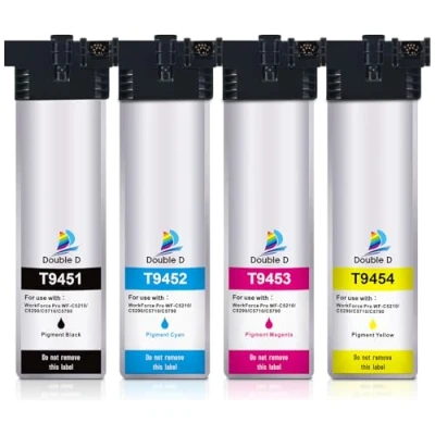 Immagine di DOUBLE D T9451 per Epson T9452 T9453 T9454 Sostituzione Cartucce WF C5710, Workforce Pro C5790 C5210 C5290 C5710DWF C5790DWF C5210DW C5290DW（4 Pack）