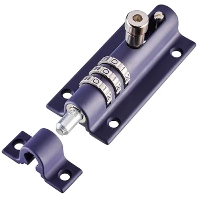 Immagine di Serratura per porte Squire Combi Bolt (COMBI3) a combinazione con 3 ruote Corpo pressofuso resistente alle intemperie Bullone antimanomissione Alta sicurezza Gate Lock la casa e Garage (blu navy, 92mm)
