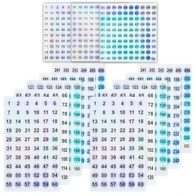 Immagine di 13 fogli di etichette autoadesive, adesivi numerici, con numeri rotondi autoadesivi