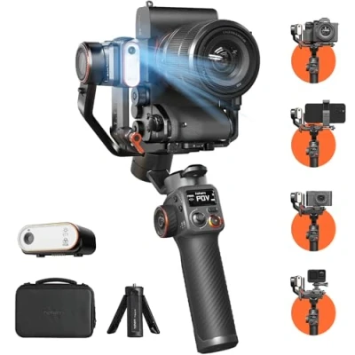 Immagine di hohem iSteady MT2 Kit Gimbal Stabilizzatore per Fotocamera con AI Tracker, luce di Riempimento Magnetica,Stabilizzatore tutto in uno Fotocamere Mirrorless,Smartphone,Fotocamere,Compatte e d&#039;azione