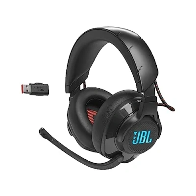 Immagine di JBL Quantum 610 Cuffie Gaming Over Ear Wireless 2,4 Ghz e Jack 3,5 mm, Headset da Gioco con Microfono, Surround su PC, Cavo Ricarica USB, 40 ore di Autonomia, Compatibilità Multipiattaforma, Nero