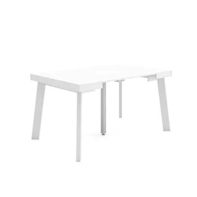 Immagine di Skraut Home consolle allungabile Tavolo 140 Per 6 persone Gambe in legno Stile moderno Bianco