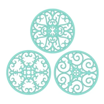 Immagine di IYYI Sottopentola in Silicone, 20 cm, Multiuso, Rotondi, Resistenti al Calore, Antiscivolo, Flessibile, Durevole, per Piatti, Piani di Lavoro, tavoli, Set 3 (Verde)
