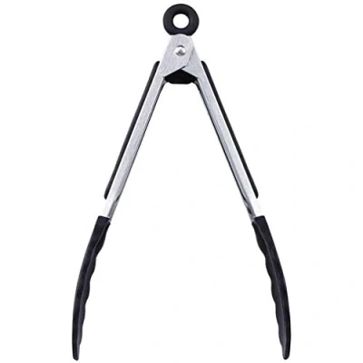 Immagine di AidShunn (9&quot; Nero Pinze da Cucina Clip Antiscivolo per Alimenti e Facile Impugnatura Resistente al Calore, Pratico utensile Cucinare, servire, Barbecue, Insalata, Buffet, Ghiaccio
