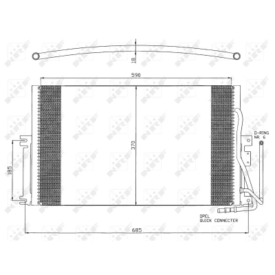 Immagine di NRF 35342 Condensatore 11,8 8,5 Alluminio 605 OPEL: Vectra B CC, SW, Sedan