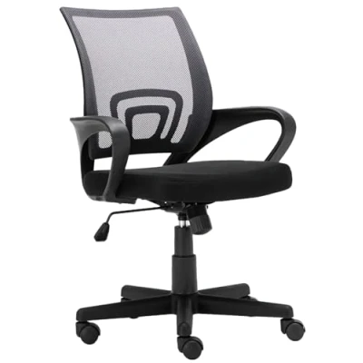 Immagine di CLP Sedia Ufficio Genius in Rete Traspirante I Studio Pc Ergonomica Girevole Regolabile Imbottita con Braccioli E Ruote, Colore:Grigio