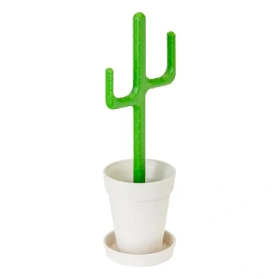 Immagine di Vigar Set scopino per WC a forma di cactus, spazzola ecologica la pulizia con manico base vaso piattino