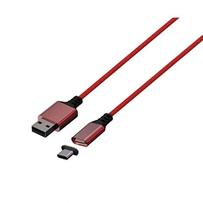 Immagine di Konix Cavo di Ricarica magnetico da 2 m tipo a C per il controller DualSense PS5 ad alta velocità Rosso