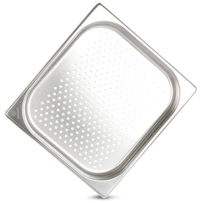 Immagine di jokobela Contenitore GN: forato per Gaggenau, Miele e Siemens (acciaio inossidabile, lavabile in lavastoviglie, Gastronorm 2/3, larghezza 32,5 x lunghezza 35,4 altezza 4,0 cm)