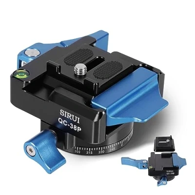 Immagine di SIRUI Arca Kit Piastra a Sgancio Rapido per Fotocamera con Testa Panoramica Rotante 360 Gradi, Filettatura da 1/4&quot; e 3/8&quot;, Fotocamera, Treppiede, Monopiede, DSLR
