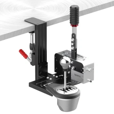 Immagine di Supporto universale per la scrivania cambi e freno a mano di simulazione corsa compatibile con il cambio Logitech G Driving Force, Thrustmaster TH8A TSS,