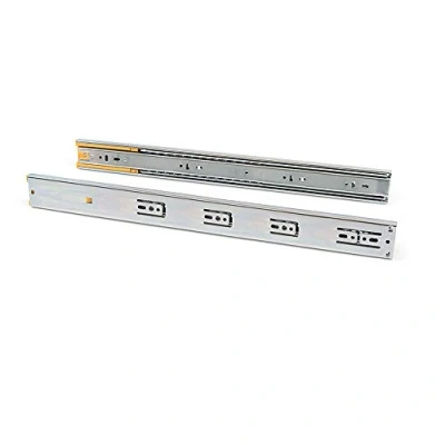 Immagine di EMUCA 3059105 Guide per cassetti con cuscinetti a sfera 45mm x 650mm, Set di 5 coppie binari ad estrazione totale chiusura ammortizzata, Lega acciaio, Zincato, L 650mm