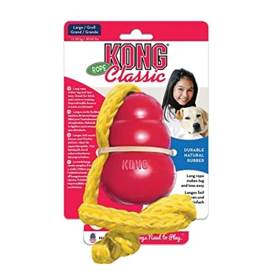 Immagine di KONG, Gioco per Cani Classico, Classic Palla con Corda