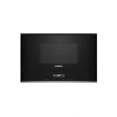 Immagine di Siemens BF722L1B1 iQ700 forno a microonde da incasso, nero, cookControl7 Programmi automatici, humidClean Plus Pulizia degli interni, ideale per l&#039;installazione rialzata, porta girevole con