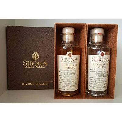 Immagine di SIBONA Conf. Regalo Doppio Cassetto Grappa di Arneis + Barbera (2bt x50 cl)
