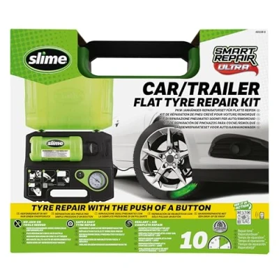 Immagine di Slime 50158 Flat Tyre Repair Kit, Smart Ultra, all in One Solution, Repairs And Inflates, Car/Trailer, 10 Min Fix