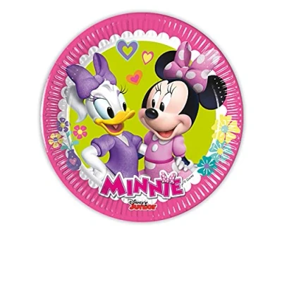 Immagine di Procos 93491 Set di 8 piatti da festa Minnie Happy Helpers, misura 20 cm, in carta FSC® Mix per feste compleanno bambini, a tema