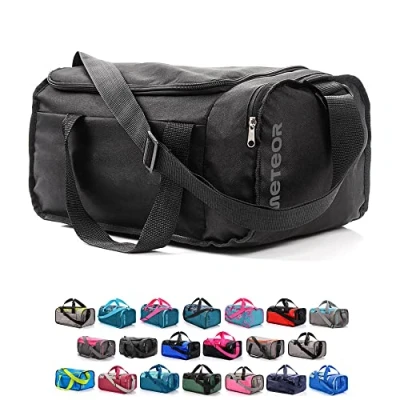 Immagine di meteor borsa per Palestra la Piscina Borsone da viaggio Una sportiva spaziosa e comoda weekend, campeggio, ogni con tracolla (20L) (40L) (Nero2, 40L)