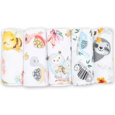 Immagine di FENSILO Confezione da 5 pannolini in flanella 100% cotone, 80 x cm, per bambini o ragazze
