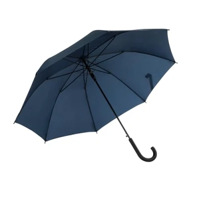 Immagine di Idena 50109 ombrello a bastone blu con diametro di 100 cm, apertura automatica e manico soft touch, lunghezza circa 88 cm