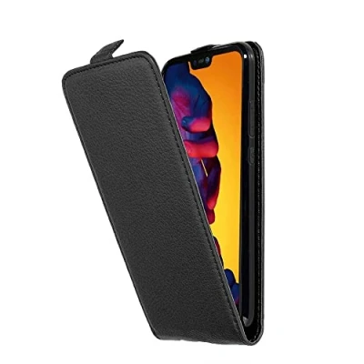 Immagine di Cadorabo Custodia per Huawei P20 LITE in NERO PROFONDO Protezione Stile Flip di Similpelle Strutturata Case Cover Wallet Book Etui