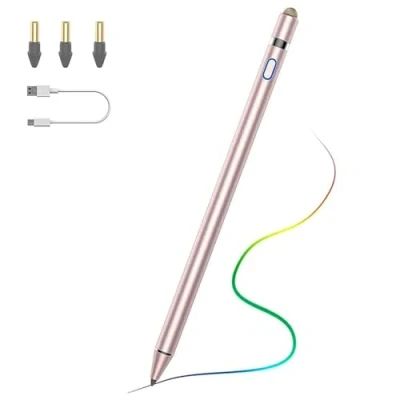 Immagine di TiMOVO Penna Stilo per iPad, Apple Pencil 2018 2024 iPad 10/9/8/7/6 Gen, Pro 13/12,9/11&quot;, Air 6/5/4/3a, 11/13 Pollici 2024, Mini 6/5 Precise Scrittura Rifiuto di Palmo, Oro Rosa