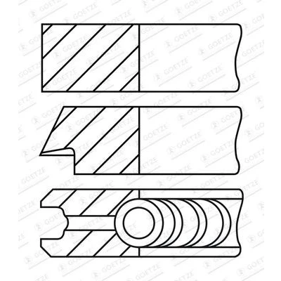 Immagine di GOETZE ENGINE 08 451500 00 Kit Fasce Elastiche 71 CITROËN: C3 II, PEUGEOT: 208 I Hatchback