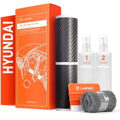 Immagine di Luxshield Battitacco Auto AntiGraffio Pellicola per Hyundai i10 3 (III) AC3 I 2019 2024 Protezione Accessori Tuning Portiera Filo A Carbone