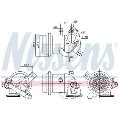 Immagine di NISSENS 989424 Radiatore EGR senza bypass depressione