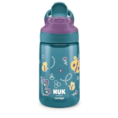 Immagine di NUK By Contigo Easy Sip Cup Borraccia per bambini (a partire dai 4 anni) a prova di perdite, realizzata in resistente Tritan, senza BPA, lavabile lavastoviglie, 420 ml, naturale