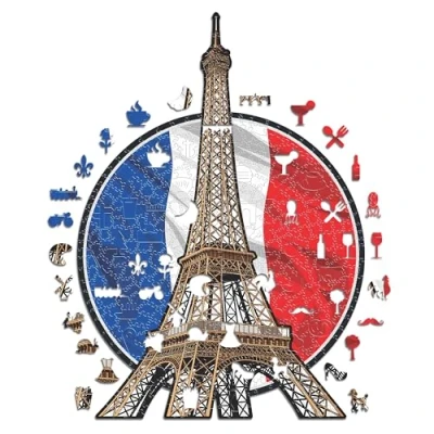 Immagine di Iconic Puzzles, Tour Eiffel, Puzzle di Legno per Adulti e Bambini, 100% Sostenibile, Taglia M 270 Pezzi