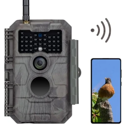 Immagine di GardePro E6 Fotocamera Caccia WiFi Antenna con App 48MP 1296P H.264 Vidéo Fototrappola Infrarossi Invisibili Obiettivo campo visivo di 110 Visione Notturna Fino a 25m, No Glow IR LEDs