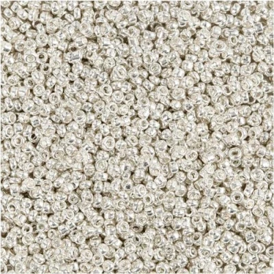 Immagine di Rocaille Perline per semi, misura 15/0, foro 0,5 0,8, metallo argento, 25 g
