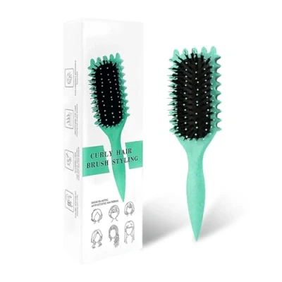 Immagine di spazzola per definire i ricci, lo styling Curl Define, pettinare e modellare ricci di uomini donne ridurre la trazione, migliorare Unisex (Verde)