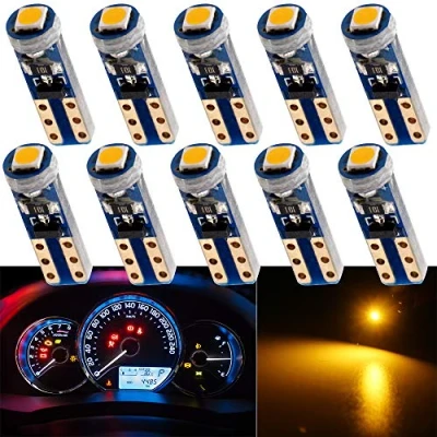 Immagine di T5 LED Lampadine Giallo W1.2W W2.3W Cruscotto 3030 SMD 60 Lumen DC 12V