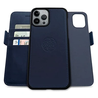 Immagine di dreem Fibonacci compatibile con iPhone 13 Pro custodia a portafoglio/custodia antiurto 2 in 1 e folio pelle vegana staccabile, MagSafe, protezione RFID [Reale]