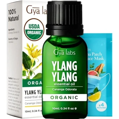 Immagine di Gya Labs Olio essenziale di ylang biologico per diffusore naturale la pelle capelli e aromaterapia (10 ml)