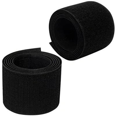 Immagine di Aerzetix C65998 Nastro/rotolo di scratch 50mm 1 metro auto aggrappante organizer/fermacavo striscia aggancio sacchetto indumento cinghia colore: nero in poliammide e poliestere
