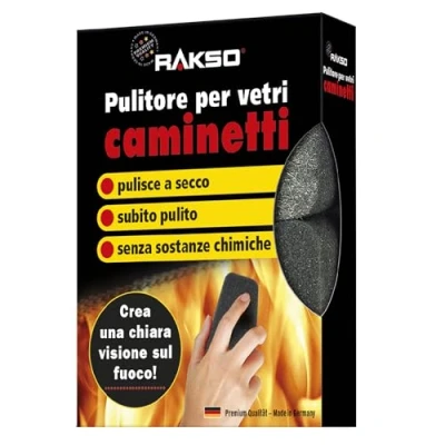 Immagine di RAKSO pulitore per vetri e caminetti stufe Spugna 2 pezzi