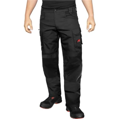Immagine di ACE Constructor Pantaloni da Lavoro Lunghi Uomo con Vita Elasticizzata, Tasche Cargo e Ginocchiere Nero 52