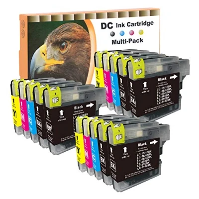 Immagine di D&amp;C Cartucce d&#039;inchiostro compatibili per Brother LC 980/1100 DCP 6690CW J615W J715W MFC 490CW 5490CN 5895CW 6490CW 6890CDW 790CW 795CW 990CW (15 Pack)