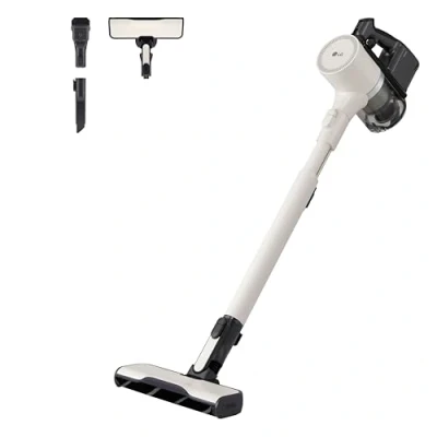 Immagine di LG CordZero A9K Lite1C, Aspirapolvere senza Fili, Sistema Kompressor, 220W, Autonomia 60 min, Maxi Spazzola Parquet con LED Rivela Polvere, Wi Fi, 2 Accessori, Filtro 5 Strati, Calming Beige